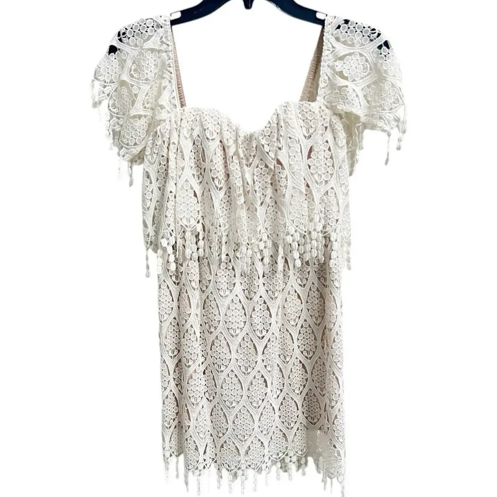 Stone Cold Fox Ivory Cream Iowa Off Shoulder Dress XS S Bridal Wedding Romantic - Picture 2 of 8